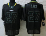 Nike Green Bay Packers #27 Eddie Lacy Lights Out Black Elite Jersey Nfl