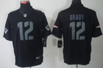 Nike New England Patriots #12 Tom Brady Black Impact Limited Jersey Nfl