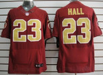 Nike Washington Redskins #23 Deangelo Hall Red With Gold Elite Jersey Nfl