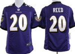 Nike Baltimore Ravens #20 Ed Reed Purple Game Jersey Nfl