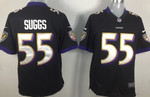 Nike Baltimore Ravens #55 Terrell Suggs Black Game Jersey Nfl