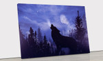 HOWLING WOLF IN WILDERNESS, BEAUTIFUL ANIMAL CANVAS ART