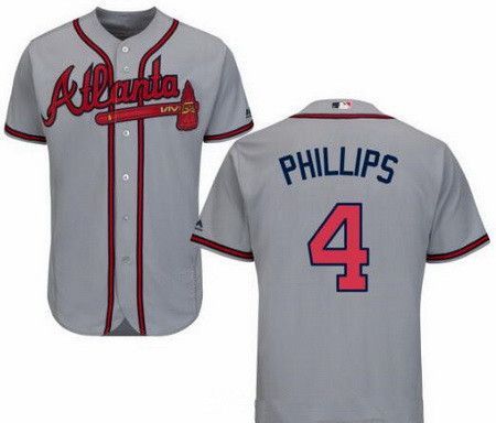 موقد غاز للرحلات والتخييم Men's Atlanta Braves #4 Brandon Phillips Gray Road Stitched Mlb ... موقد غاز للرحلات والتخييم
