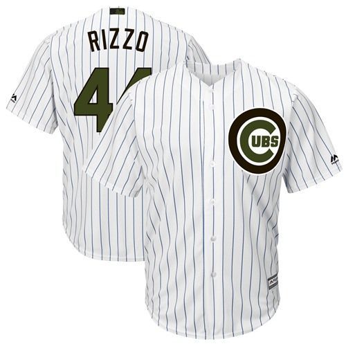 هدايا الاطفال Chicago Cubs #44 Anthony Rizzo White(Blue Strip) New Cool Base ... هدايا الاطفال