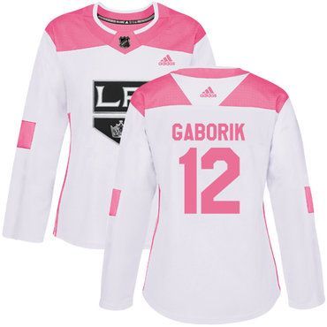 اغطية كنب رد تاغ Adidas Los Angeles Kings #12 Marian Gaborik White Pink Fashion ... اغطية كنب رد تاغ