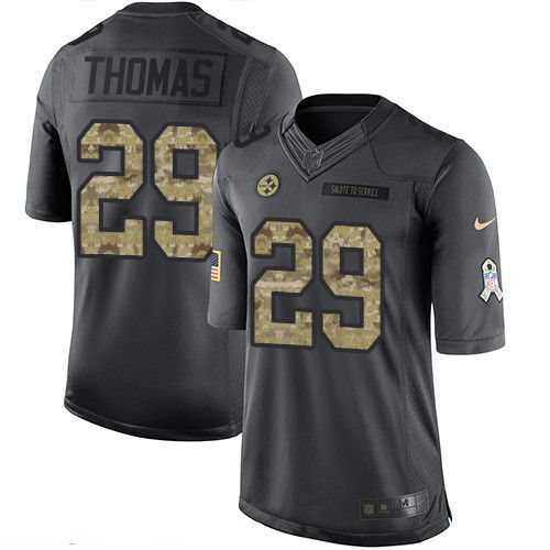 جوز برازيلي Men's Pittsburgh Steelers #29 Shamarko Thomas Black 2016 Color Rush Stitched NFL Nike Limited Jersey جوز برازيلي