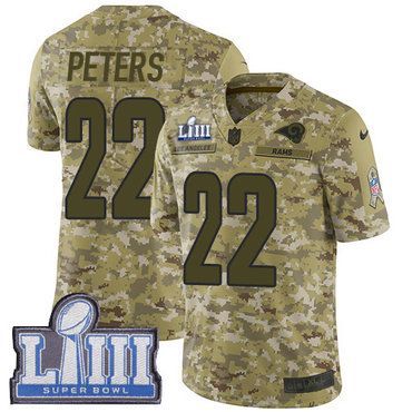 كارديشيان #22 Limited Marcus Peters Camo Nike NFL Youth Jersey Los Angeles Rams 2018 Salute to Service Super Bowl LIII Bound توري بورش الخبر
