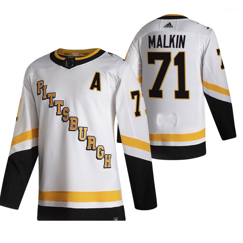 اكوا مارين Pittsburgh Penguins #71 Evgeni Malkin White Men's Adidas 2020-21 ... اكوا مارين