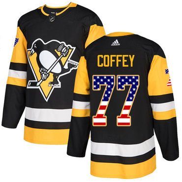 الدوالي بالرجل Adidas Penguins #77 Paul Coffey Black Home Usa Flag Stitched Nhl ... الدوالي بالرجل