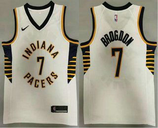 واحد حلو Men's Indiana Pacers #7 Malcolm Brogdon New White 2021 Nike Swingman Stitched NBA Jersey واحد حلو