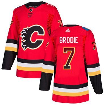 ورق مزخرف للكتابه Men's Calgary Flames #7 T.J. Brodie Red Drift Fashion Adidas ... ورق مزخرف للكتابه