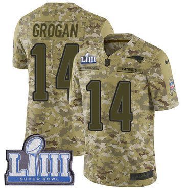 جنوط النترا #14 Limited Steve Grogan Camo Nike NFL Men's Jersey New England Patriots 2018 Salute to Service Super Bowl LIII Bound نسكافيه ٣ في ١