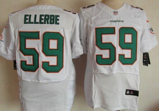 عشبة الريحان Nike Miami Dolphins #59 Dannell Ellerbe 2013 White Elite Jersey ... عشبة الريحان