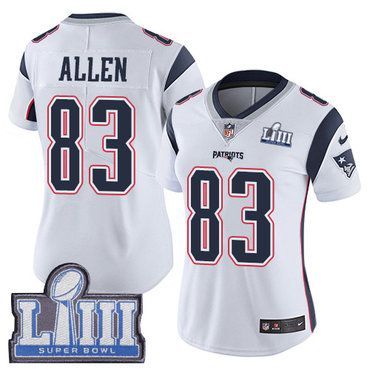 جاهز #83 Limited Dwayne Allen White Nike NFL Road Women's Jersey New England Patriots Vapor Untouchable Super Bowl LIII Bound عامل بناء