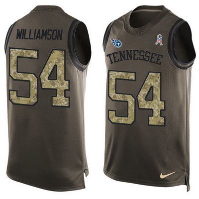 افوجين Men's Tennessee Titans #54 Avery Williamson Navy Blue Hot Pressing Player Name & Number Nike NFL Tank Top Jersey بوهيمين