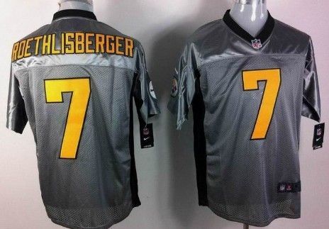 والآيات Nike Pittsburgh Steelers #7 Ben Roethlisberger Gray Shadow Elite ... والآيات