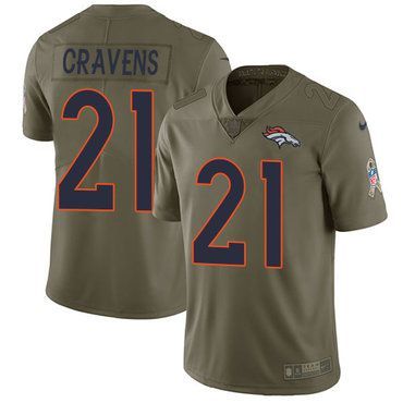 عدسات اكسجين Nike Denver Broncos #21 Su'a Cravens Olive Men's Stitched Nfl ... عدسات اكسجين