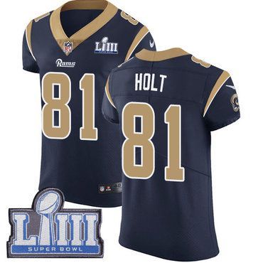 جج جج #81 Elite Torry Holt Navy Blue Nike NFL Home Men's Jersey Los Angeles Rams Vapor Untouchable Super Bowl LIII Bound مرايا
