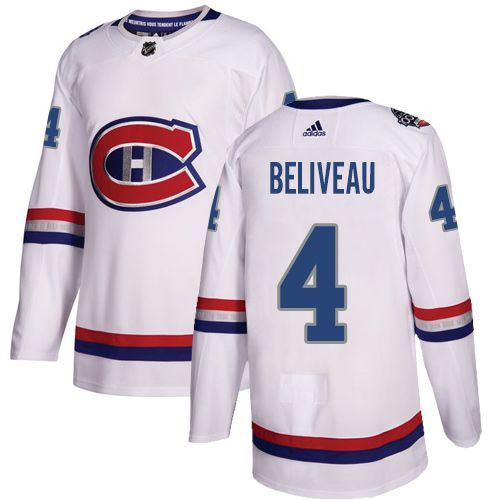 شوشظخر Adidas Canadiens #4 Jean Beliveau White 2017 100 Classic Stitched ... شوشظخر