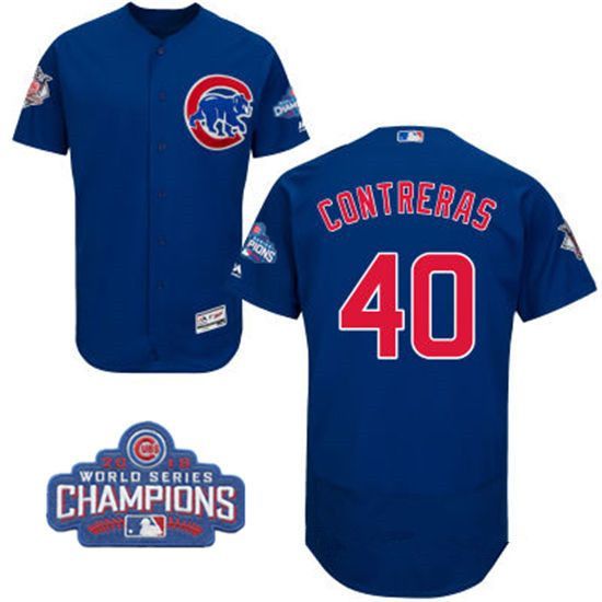 شعر بني غامق Men's Chicago Cubs #40 Willson Contreras Royal Blue Majestic Flex Base 2016 World Series Champions Patch Jersey طاولة تلفزيون نون