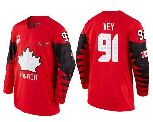 تغليف هدايا غريب Men Canada Team #91 Linden Vey Black 2018 Winter Olympics Jersey مخدة نوم