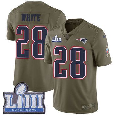 هدايا اطفال مواليد #28 Limited James White Olive Nike NFL Youth Jersey New England Patriots 2017 Salute to Service Super Bowl LIII Bound جرب القطط