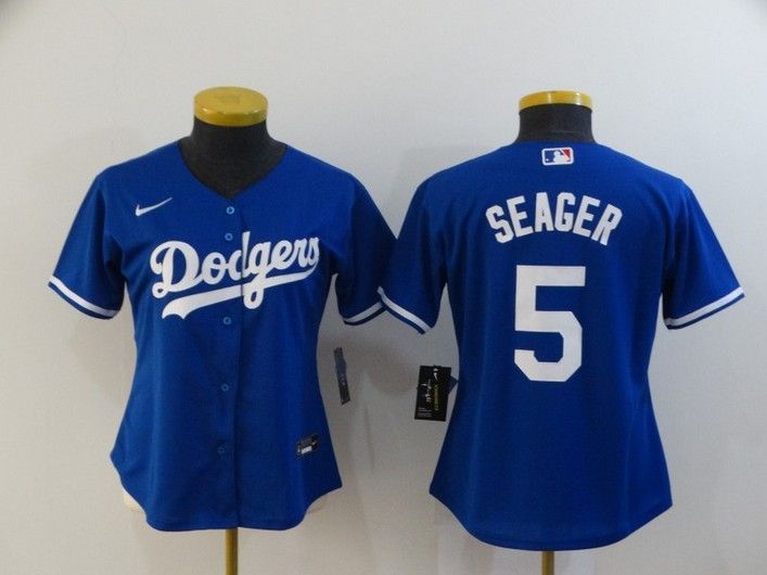 البصل الاخضر Women's Los Angeles Dodgers #5 Corey Seager Blue Stitched MLB Cool ... البصل الاخضر