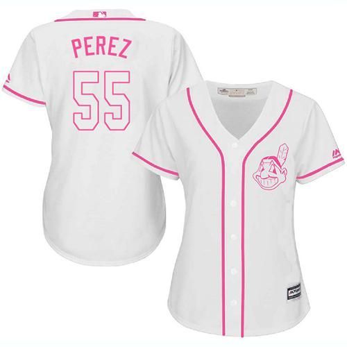 مانع الانزلاق Indians #55 Roberto Perez Green Salute to Service Women's Stitched Baseball Jersey ستريم دك