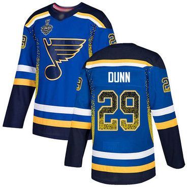 اوريو Blues #29 Vince Dunn Black Authentic Team Logo Fashion Stanley Cup Champions Stitched Hockey Jersey قاعدة شحن