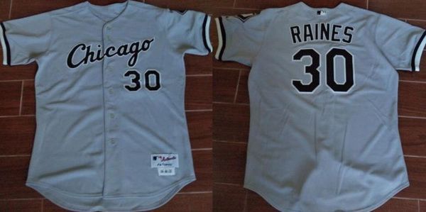 دبل نسائيه ذهب Men's Chicago White Sox #30 Tim Raines Retired Gray Road Stitched ... دبل نسائيه ذهب