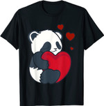 PANDA Lover Women Valentines Day Gifts Girlfriend Heart T-Shirt