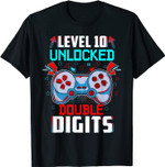 10th Birthday For Boys Double Digits 10 Year Old Gifts Gamer T-Shirt