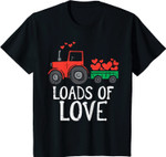 Kids Loads Of Love Tractor Cute Valentines Day Truck Toddler Boys T-Shirt
