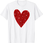 Red Heart Valentine's Day Women Girls Top T-Shirt