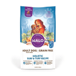 Halo Adult Holistic Grain Free Surf N Turf Dry Dog Food, 21 lbs.