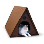 K&H Chocoloate Outdoor Heated A-Frame Cat Bed