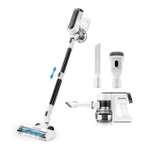 Moosoo 4 In 1 Lightweight Stick Vacuum Cleaner for Hard Floors Carpet Pet Hair, White
