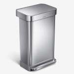 Simplehuman 45 Liter Rectangular Hands-Free Kitchen Step Trash Can With Soft-Close Lid-Toolcent®