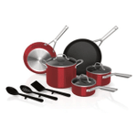 Ninja Foodi NeverStick Essential 11-Piece Cookware Set in Red, C19600RD
