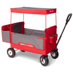 Radio Flyer, 3-in-1 all-terrain EZ Fold Wagon with Canopy, Red and Gray