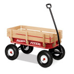 Radio Flyer, 36-Inch All-Terrain Steel & Wood Wagon, Air Tires, Red
