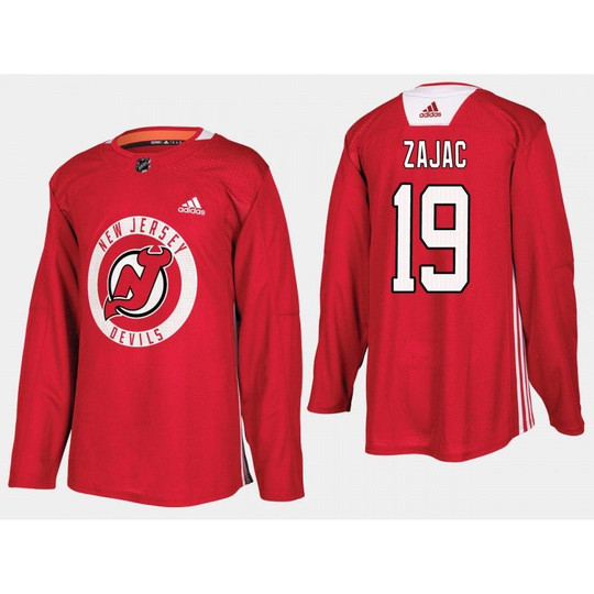 لصقات جروح ضد الماء Adidas New Jersey Devils #19 Travis Zajac Red Home Authentic Stitched NHL Jersey لصقات جروح ضد الماء