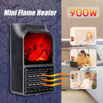 900W Mini Electric Portable Wall outlet fan stove Flame Heater With Remot control