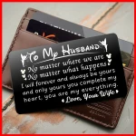 ENGRAVED BLACK WALLET INSERT CARD- TO MY HUSBAND, I LOVE YOU-V5407