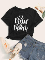 Women Heart And Letter Graphic Tee