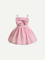 Toddler Girls Bow Striped Cami Dress