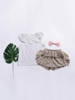 Toddler Girls Ruffle Sleeveless Blouse With Shorts