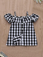 Toddler Girls Button Front Gingham Blouse