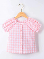 Toddler Girls Plaid Button Up Blouse