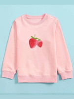 Girls Strawberry Print Sweatshirt